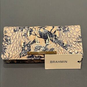 Brahmin Beige and Black Women's Wallet